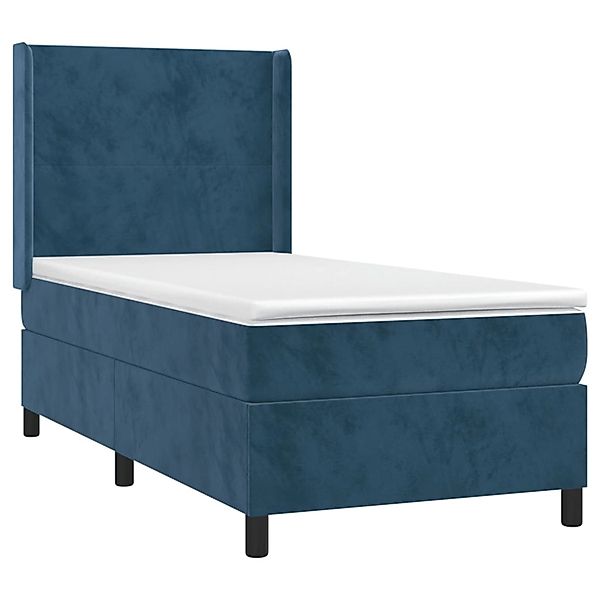 vidaXL Boxspringbett mit Matratze & LED Dunkelblau 90x200 cm Samt 3139425 günstig online kaufen