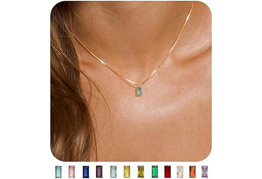 LuxusKollektion Kette und Anhänger Set Halskette Damen 14K vergoldet 925 Si günstig online kaufen