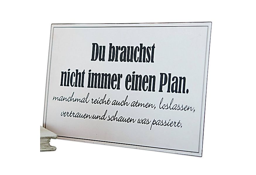 Mirabeau Wanddekoobjekt Deko-Schild Plan weiß günstig online kaufen