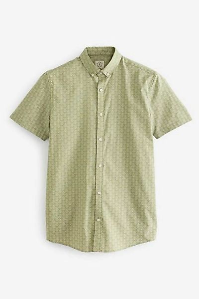 Next Kurzarmhemd Kurzärmliges, bedrucktes Oxford-Hemd mit Stretch (1-tlg) günstig online kaufen