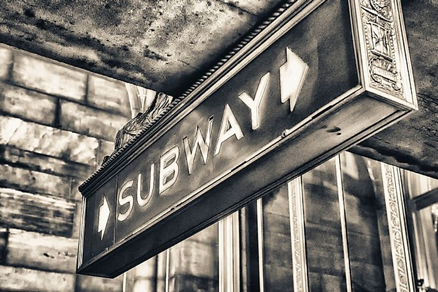 queence Acrylglasbild »SUBWAY Schild« Elemente der Architektur   Schilder günstig online kaufen