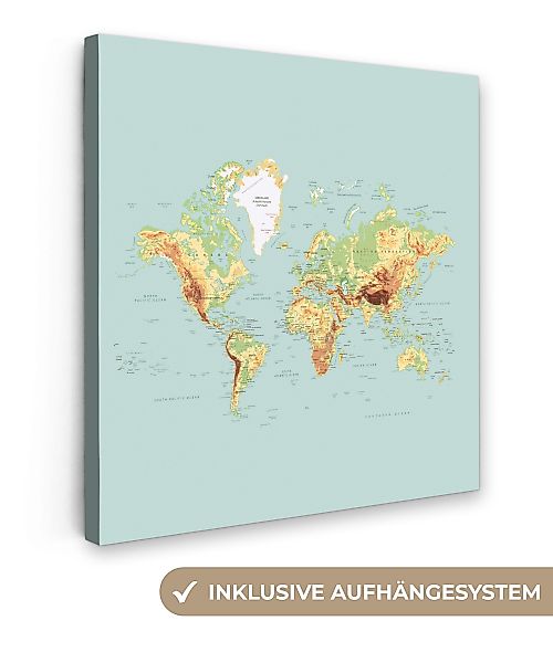 OneMillionCanvasses® Leinwandbild Weltkarte - Realistisch - günstig online kaufen