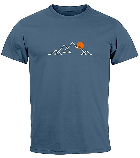 Neverless Print-Shirt Herren T-Shirt Frontprint Line-Art günstig online kaufen