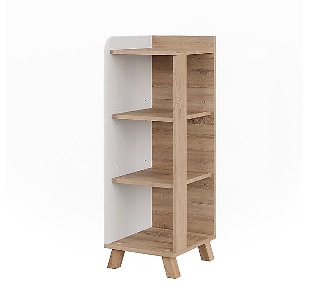 Vicco Midischrank Karen, Sonoma/Weiß, 30 x 90 cm mit 4 Ablagen günstig online kaufen