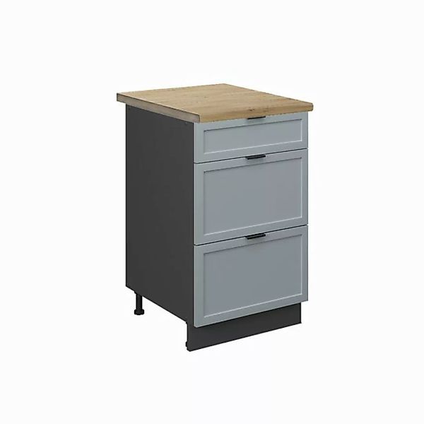 Vicco Unterschrank Fame-Line, Hellblau-grau/Goldkraft Eiche, 50 cm, AP Eich günstig online kaufen