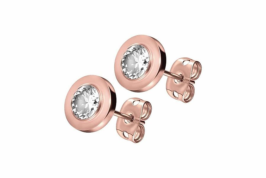FILANGO Paar Ohrstecker Titan Ohrstecker DISC + KRISTALL (Ohrstecker, 1-tlg günstig online kaufen