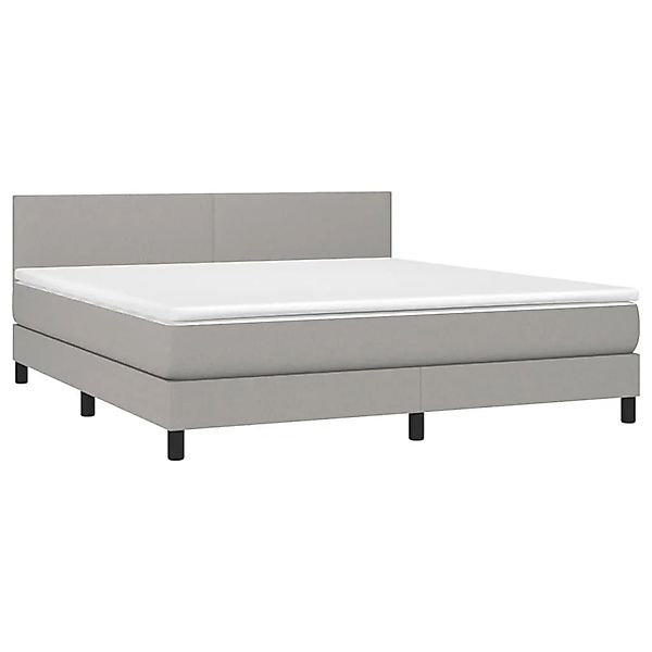 vidaXL Boxspringbett mit Matratze & LED Hellgrau 180x200 cm Stoff 3133013 günstig online kaufen