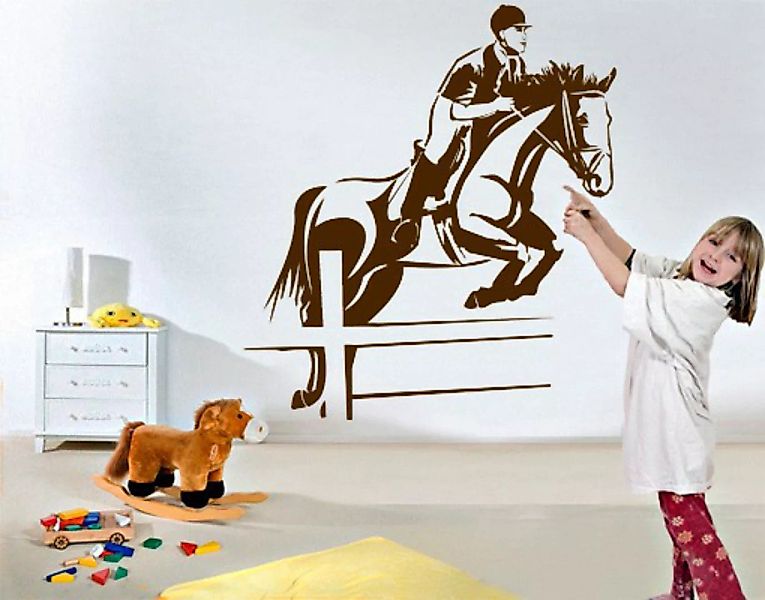 Wandtattoo Kinderzimmer Pferd No.CG141 Springreiter günstig online kaufen