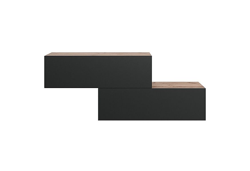 Planetmöbel Garderoben-Set 2x Hängeschrank WEST 100 cm gold eiche / anthraz günstig online kaufen