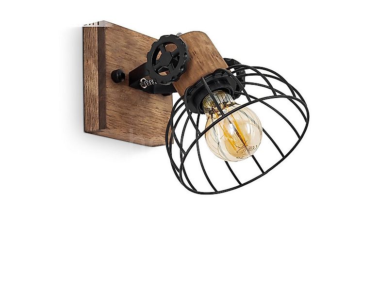 hofstein Wandleuchte »Cotes« Wandlampe aus Holz/Metall in Braun/Schwarz m. günstig online kaufen