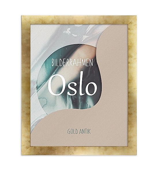 Einzelrahmen Bilderrahmen Oslo, (1 Stück), 80x80 cm, Gold Antik, MDF günstig online kaufen