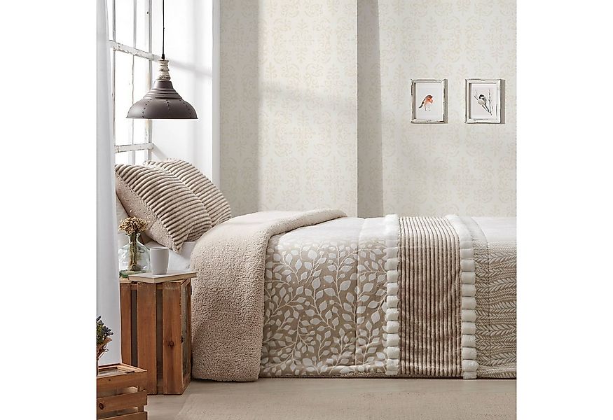 Überwurf weiche und warme Bettdecke, Manterol, 235x260cm, 2 x Kissenbezüge günstig online kaufen