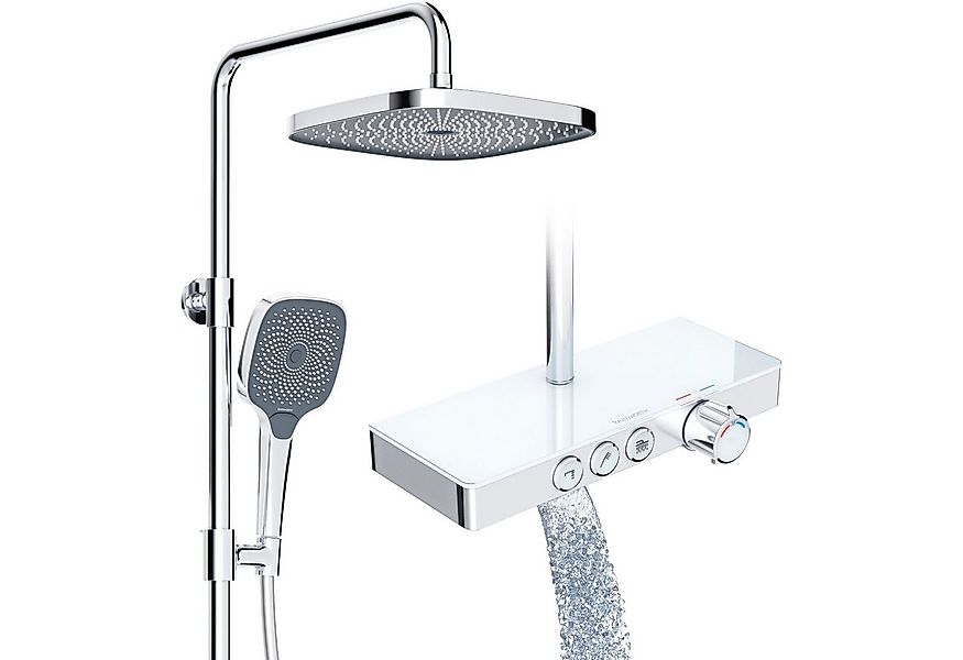 Rainsworth Duschsystem mit Thermostat und Glasablage, 3 Strahlart(en), 26x2 günstig online kaufen