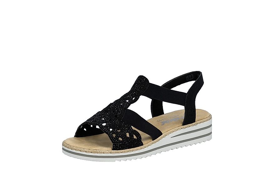 Rieker Sandale Keilsandalette, Sommerschuh mit Glitzersteine günstig online kaufen