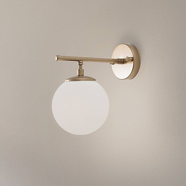 Wandleuchte Roe, goldfarben, Glas, Höhe 24 cm, E14 günstig online kaufen