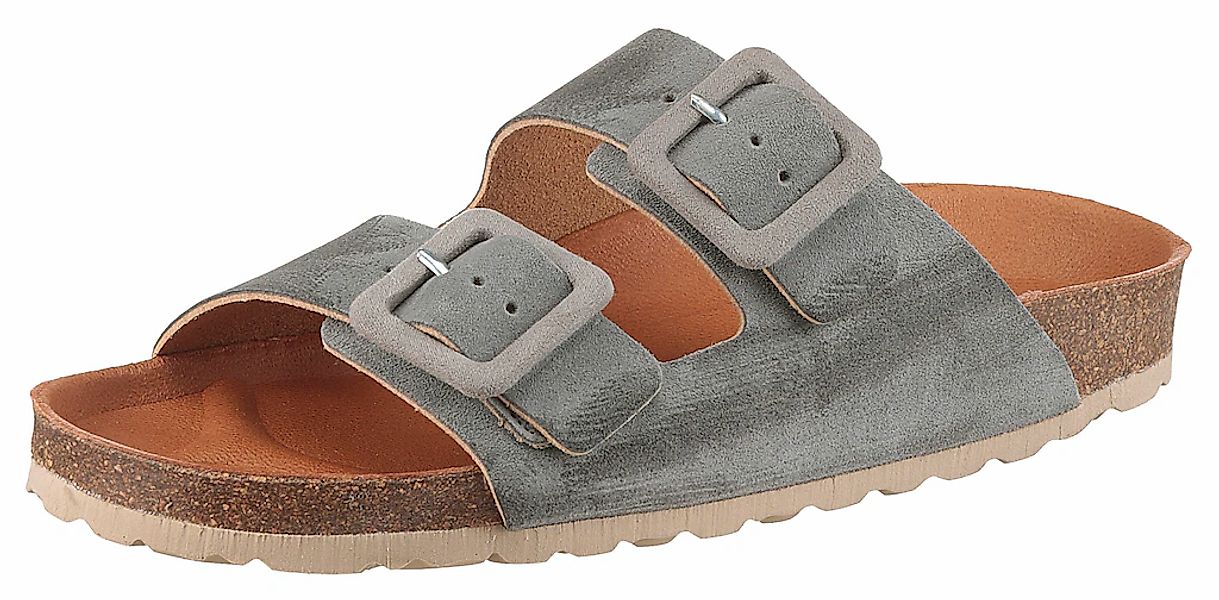 VERBENAS Pantolette "Randell Velour" Sommerschuh, Flat, Hausschuh mit Softf günstig online kaufen