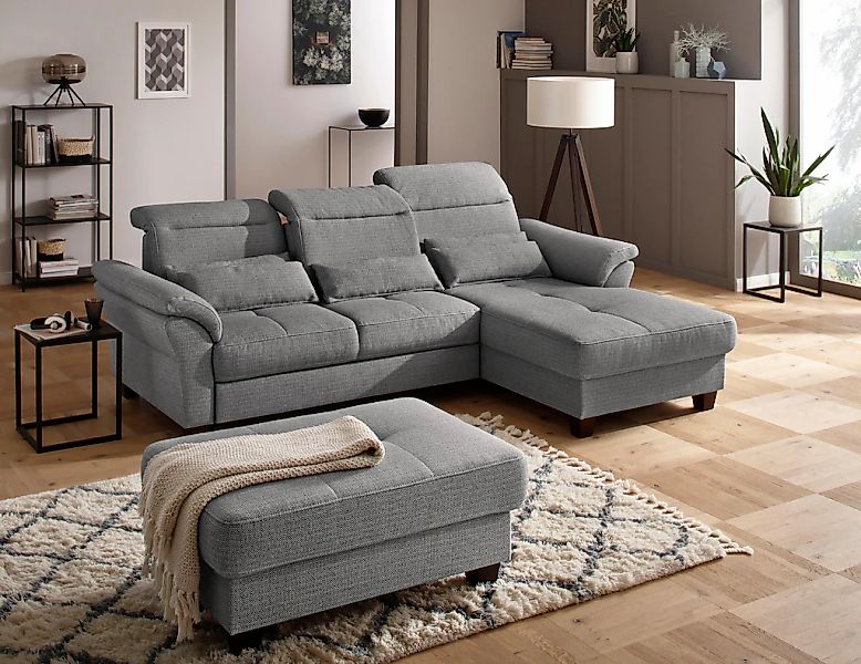 Home affaire Ecksofa »Solvei L-Form« mit Recamierenabschluß und Sitztiefenv günstig online kaufen