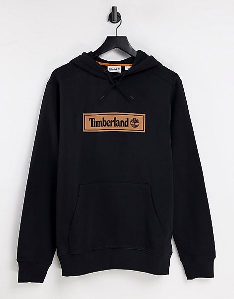 Timberland – Linear – Logo-Kapuzenpullover in Schwarz günstig online kaufen