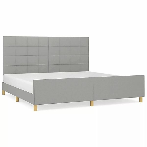 vidaXL Bettgestell mit Kopfteil Hellgrau 200x200 cm Stoff Modell 81377598 günstig online kaufen