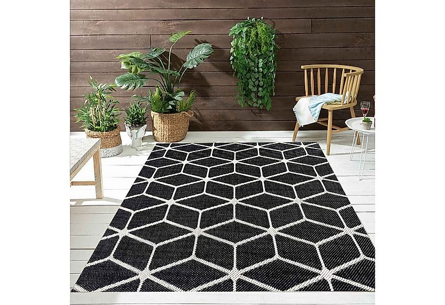 Vimoda Outdoorteppich In- & Outdoor Teppich Bienenstock Optik Raute Muster, günstig online kaufen