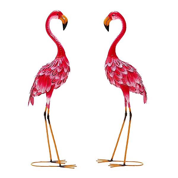 COSTWAY Gartenfigur, 2er-Set, Flamingo-Gartenstatuen günstig online kaufen