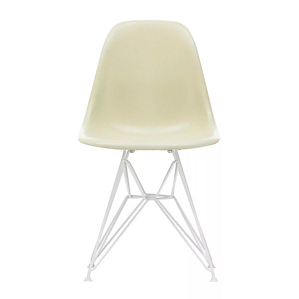 Vitra - Eames Fiberglass Side Chair DSR weiß - Pergament/Sitzschale Fibergl günstig online kaufen