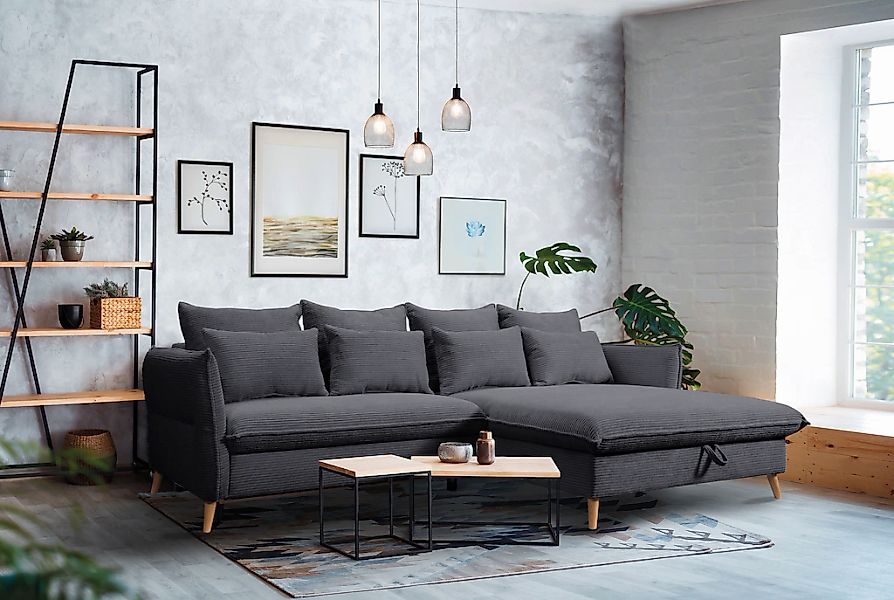 exxpo - sofa fashion Ecksofa "WALPY, elegant & modern, bequem, schmale Arml günstig online kaufen
