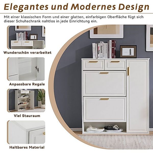 STILVORA Schuhschrank weiß Schuhkipper mit schublade,Klappschuhregal mit ve günstig online kaufen