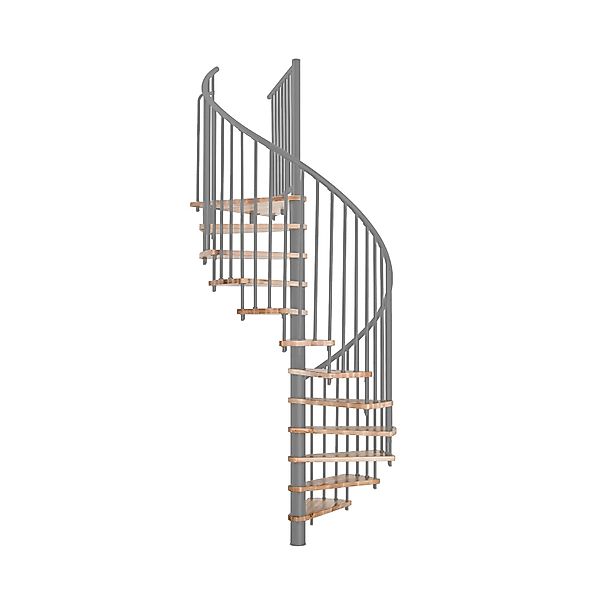 Minka Spindeltreppe Spiral Smart Buche Grau 100 cm Raumhöhe bis 305 cm günstig online kaufen