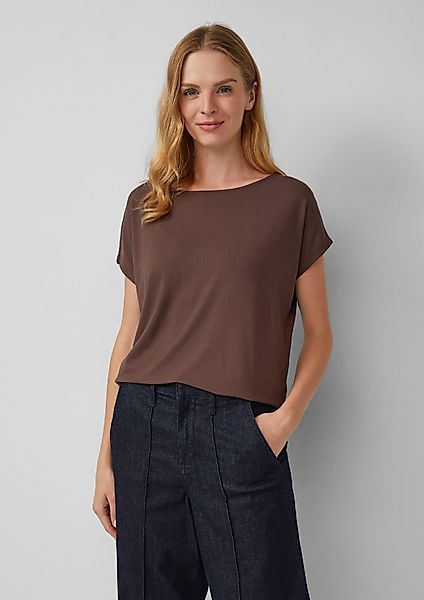 s.Oliver Shirttop Fließendes Jersey-Shirt mit überschnittenen günstig online kaufen
