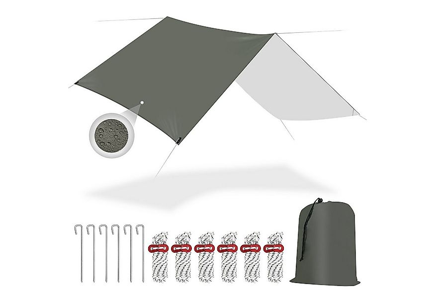 Woltu Tarp-Zelt, Personen: 4 (1 tlg), Zeltplane wasserdicht, mit Seilen Erd günstig online kaufen