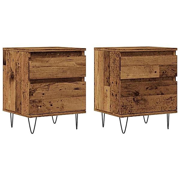vidaXL Nachttische 2 Stk, Altholz-Optik 40x35x50 cm Holzwerkstoff 857417 günstig online kaufen