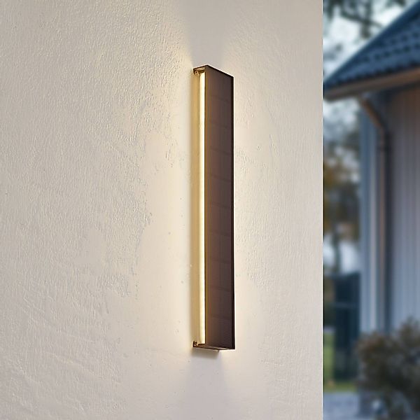 Lindby LED-Solar-Wandleuchte Laarni, dimmbar, IP54, schwarz günstig online kaufen