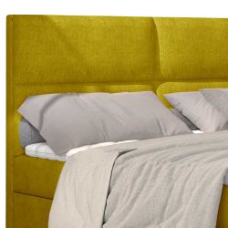 Polsterbett Doppelbett in Gelb aus Webstoff günstig online kaufen