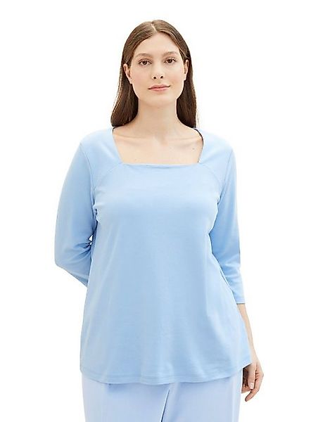 TOM TAILOR PLUS 3/4-Arm-Shirt mit Karree-Ausschnitt günstig online kaufen