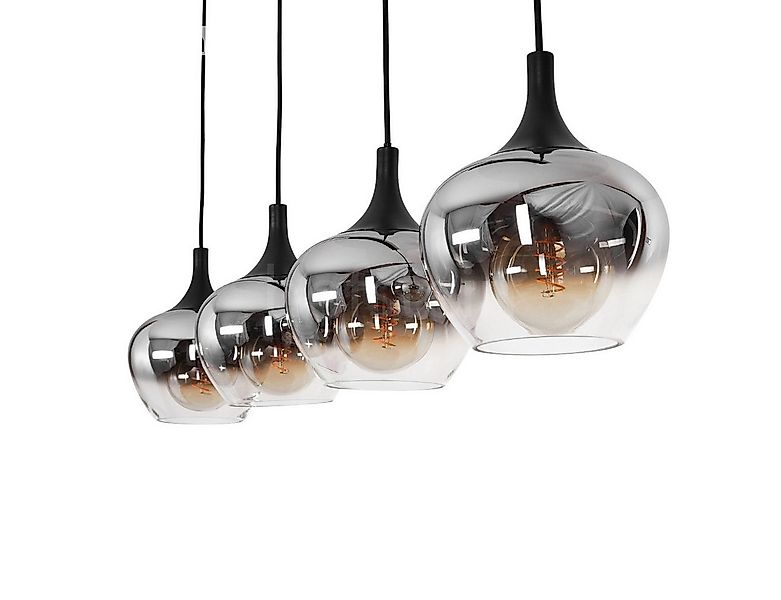 hofstein Hängeleuchte »Saltusio« Hängelampe aus Metall/Glas in Schwarz/Rauc günstig online kaufen