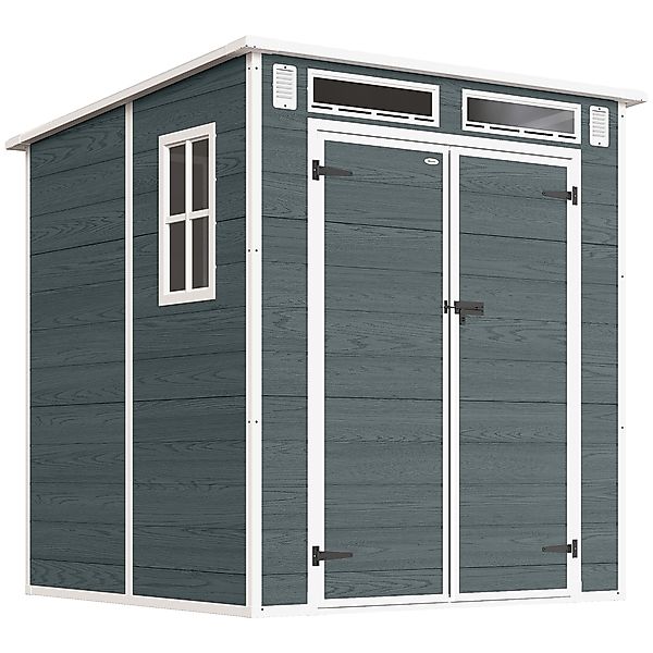 Outsunny Gerätehaus 2,89 m², Geräteschuppen mit Holzoptik 3 Fenster, 182 x günstig online kaufen