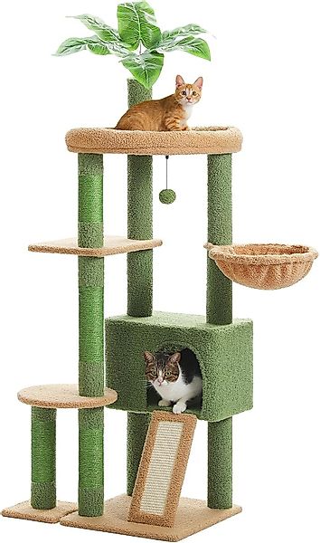 Purpurra Kratzbaum Höhenverstellbar mit Blättern/Champignon, Hängematte, günstig online kaufen