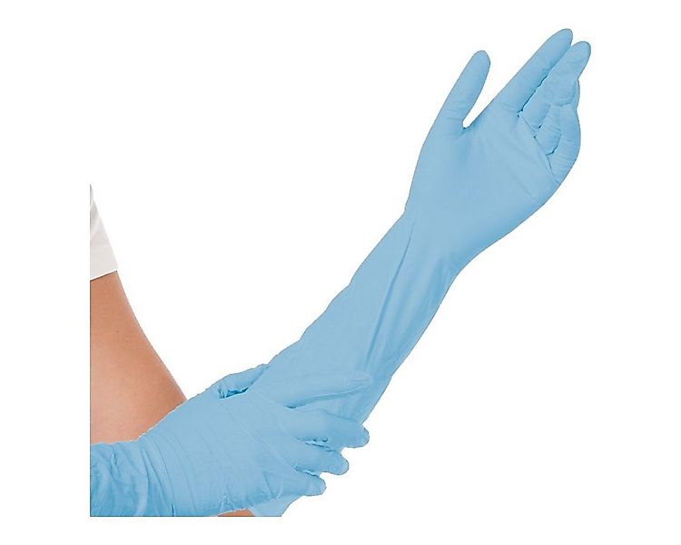 Franz Mensch Nitril-Handschuhe Hygostar "Extra Safe Superlong", Blau, 50 St günstig online kaufen
