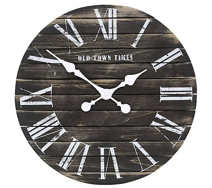 K&L Wall Art Wanduhr NEU leises Uhrwerk: 45cm große Landhaus Uhr schwarz (l günstig online kaufen