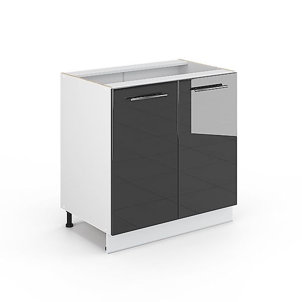 Vicco Spülenunterschrank Fame-Line, Anthrazit Hochglanz/Weiß, 80 günstig online kaufen