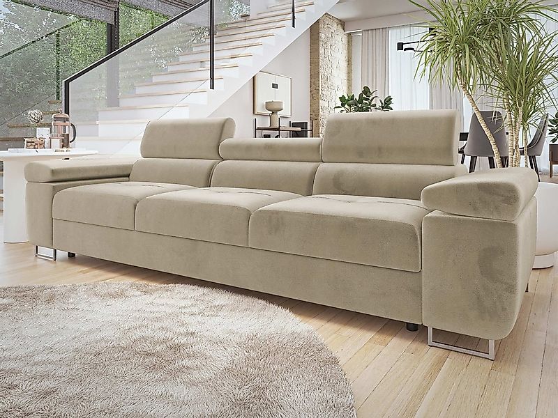 MIRJAN24 Sofa Torezio 3, Einstellbare Kopfstützen, 263x102x70-90 cm günstig online kaufen