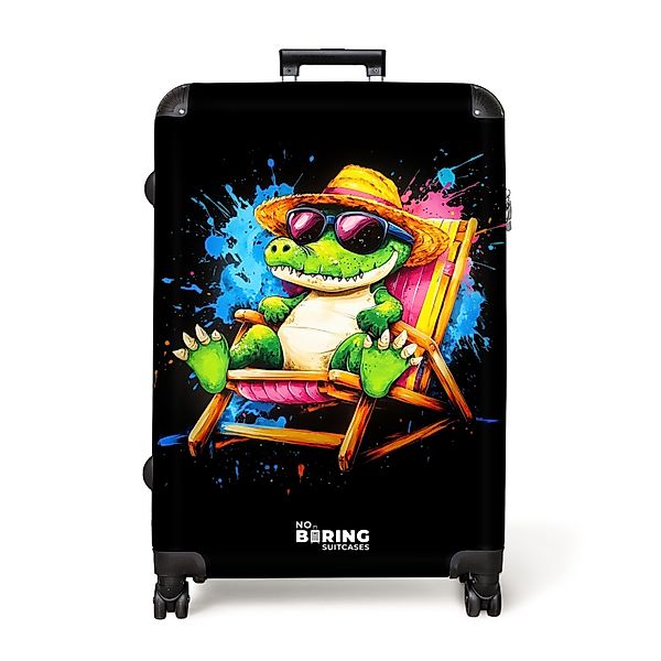 NoBoringSuitcases.com© Hartschalen-Trolley Sommerkrokodil mit Graffiti 77 günstig online kaufen