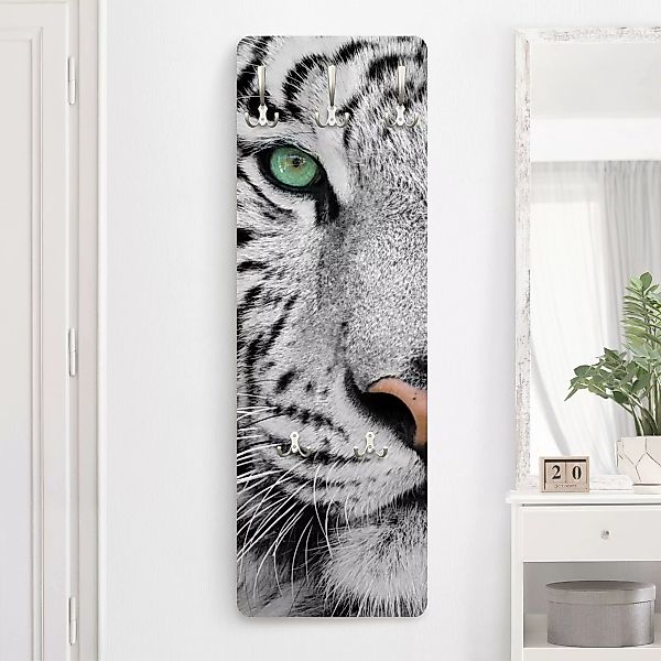 Wandgarderobe Holzpaneel Weißer Tiger günstig online kaufen