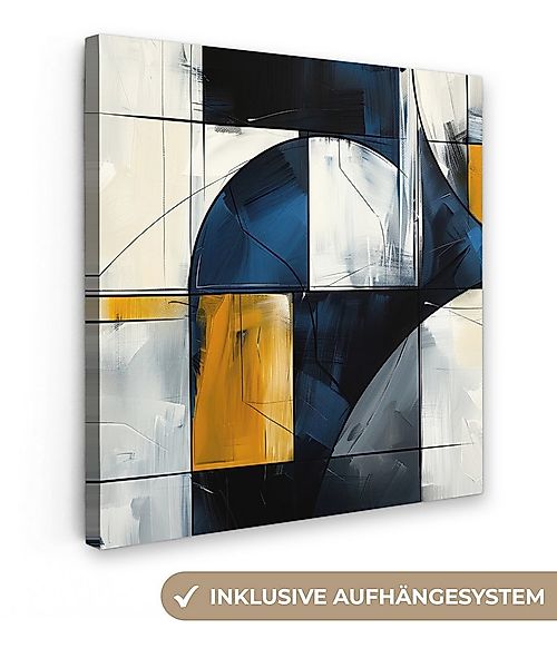 OneMillionCanvasses® Leinwandbild Abstrakt - Formen - Gold - Blau - Geometr günstig online kaufen