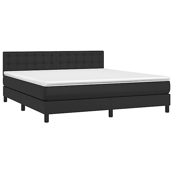 vidaXL Boxspringbett mit Matratze & LED Schwarz 160x200 cm Kunstleder 31342 günstig online kaufen