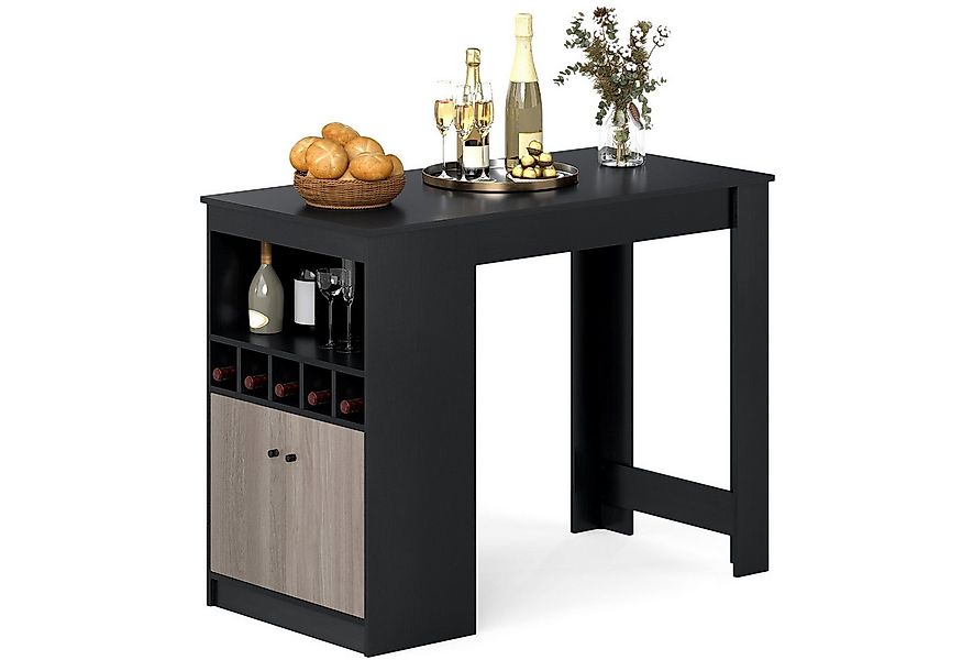 COSTWAY Bartisch, Küche, Tresentisch mit Weinregalen, Stauraum, 120cm günstig online kaufen