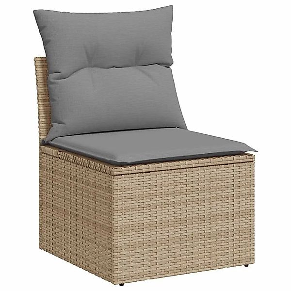 vidaXL Gartensessel ohne Armlehnen mit Kissen Beige Poly Rattan 366100 günstig online kaufen