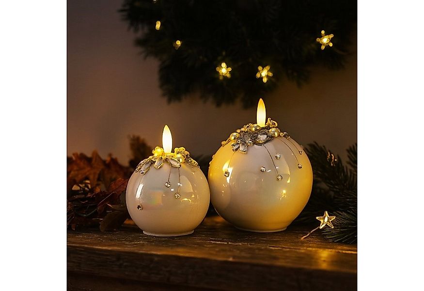 Online-Fuchs LED-Kerze - 2 runde LED Kerzen aus Glas mit 6-Stunden Timerfun günstig online kaufen