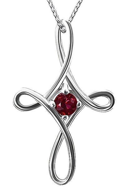 Limana Kreuzkette echter Edelstein Rubin 925 Sterling Silber Kette mit Kreu günstig online kaufen